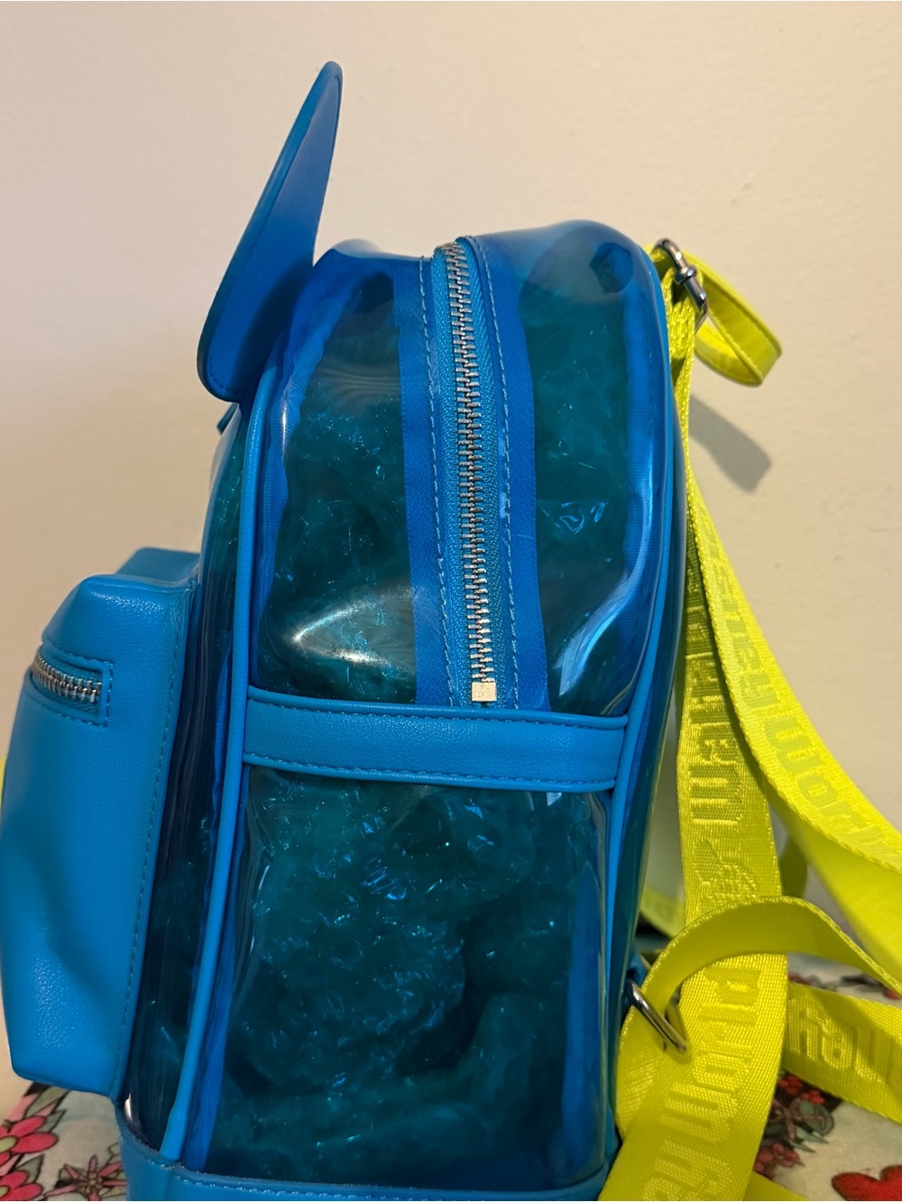 Disney Parks Loungefly Neon Blue Clear Backpack Walt Disney World Mickey Bag - Picture 8 of 8